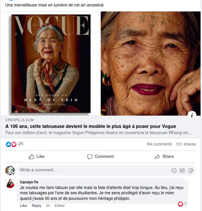 Whang-Od, Vogue 2023